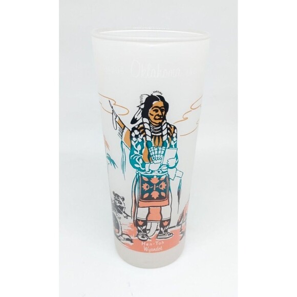 Blue Eagle Knox Gas Oil Glass FAMOUS OKLAHOMA INDIANS Hen-Toh Wyandot EXCELLENT - Picture 1 of 10